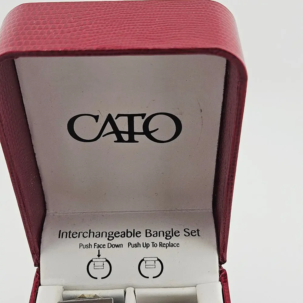 Cato Big Number Analog Watch Interchangeable Cuff Style Band Black Tan NEW